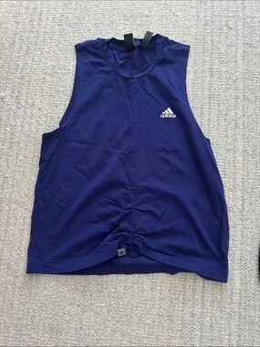 adidas Purple Sleeveless Workout Tank with White Logo